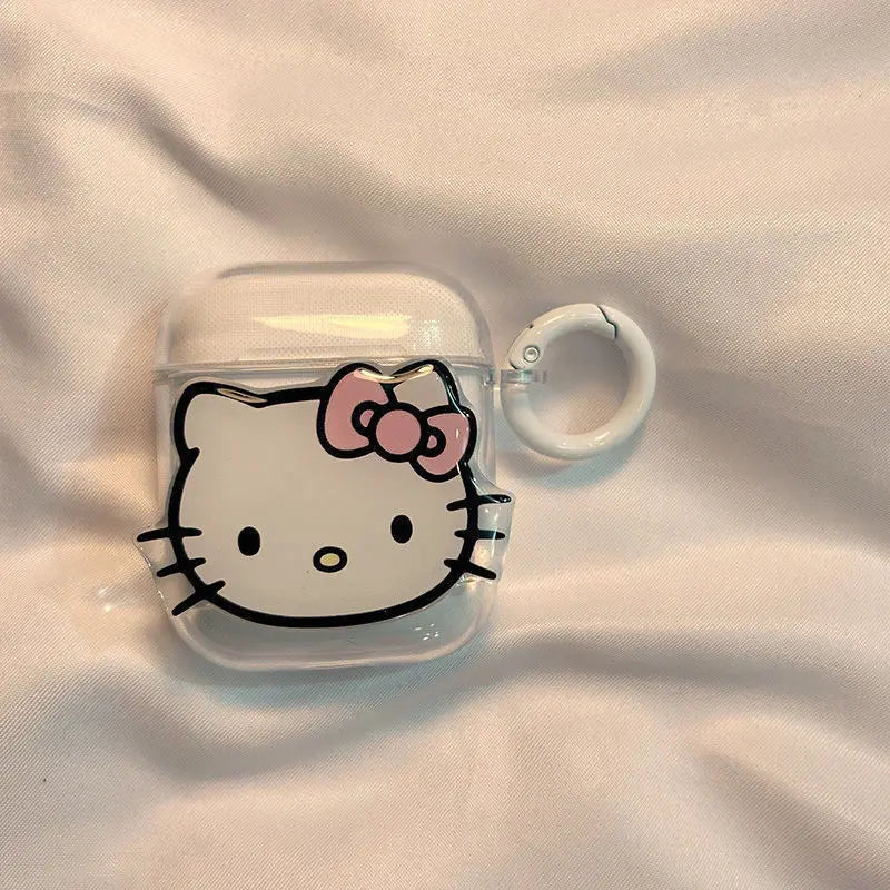 Cute Cartoon Hello Kitty for Airpods Pro 2 Case 2022,Transparent Earphone Cover for Airpods 3 Case/Airpods 1/2 Case for Girls