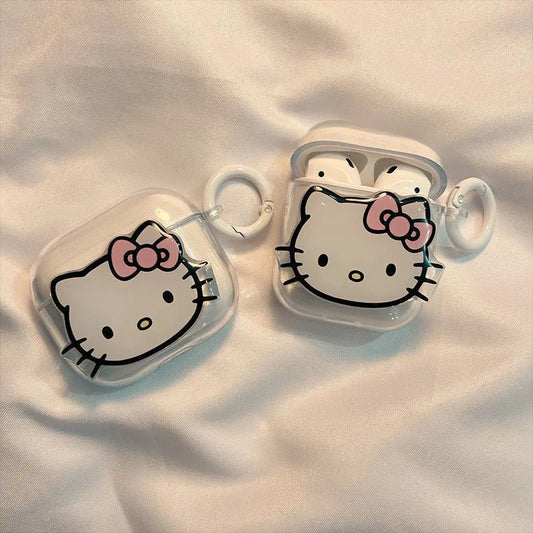 Cute Cartoon Hello Kitty for Airpods Pro 2 Case 2022,Transparent Earphone Cover for Airpods 3 Case/Airpods 1/2 Case for Girls